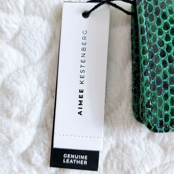 NEW Aimee Kestenberg Sammy bifold wallet emerald green snakeskin leather - Picture 7 of 8